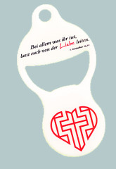 Einkaufswagenöffner Kreuz im Herz