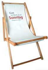 Liegestuhl „Gott sei Dank, es ist Sonntag“